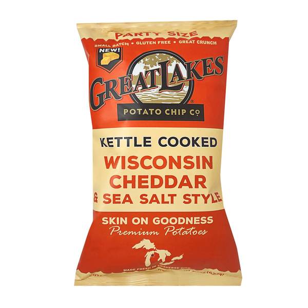 Great Lakes Potato Chip Co 22 oz Wisconsin Cheddar & Sea Salt Style