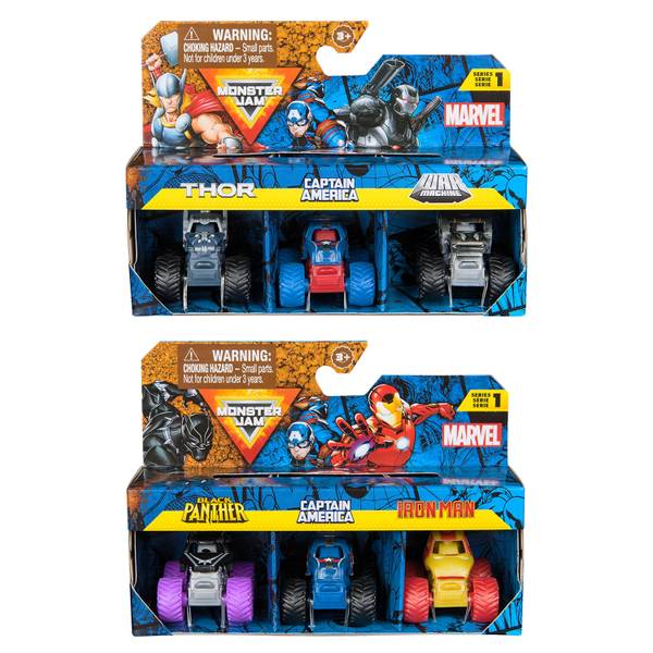Monster Jam 3-Pack Marvel Mini Monster Truck Assortment 6070229