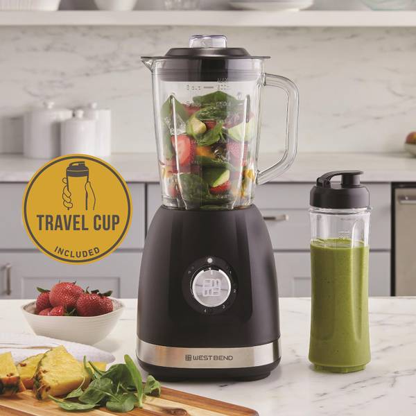 West Bend 48 oz Multi-Function Blender With Travel Cup