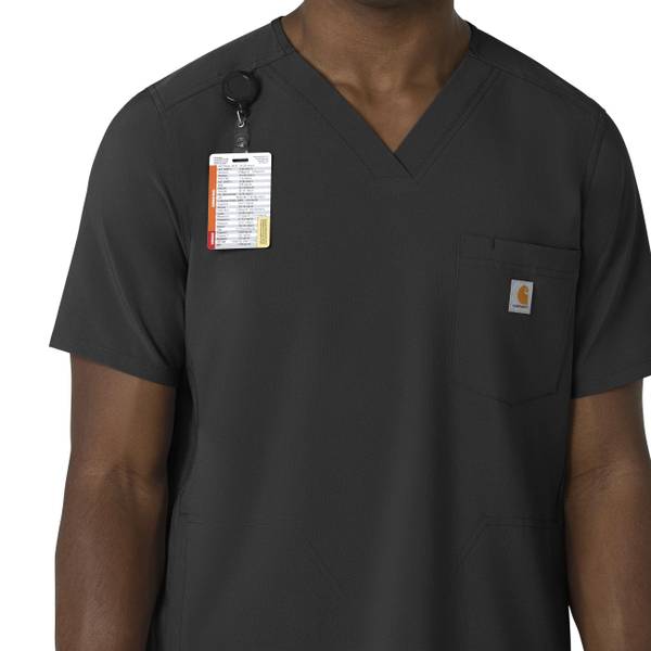 Carhartt Men's Force Cross-Flex V-Neck Scrub Top - C16410-BLK-S