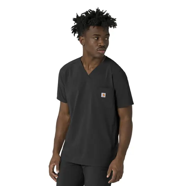 Carhartt Men's Force Cross-Flex V-Neck Scrub Top - C16410-BLK-S