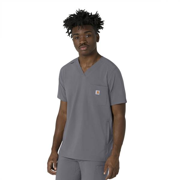 Carhartt Men's Force Cross-Flex V-Neck Scrub Top - C16410-BLK-S