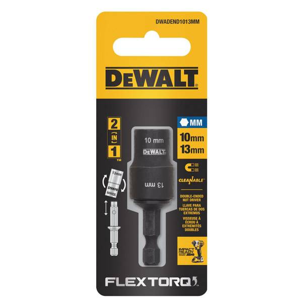 DEWALT 10mm + 13mm Double-Ended/Detachable Nut Driver - DWADEND1013MM ...