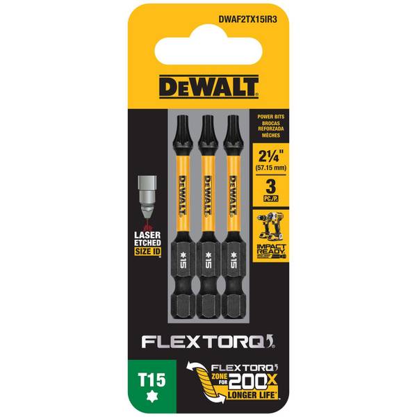 DEWALT 3-Pack FlexTorq IMPACT READY Torx T15 Bit
