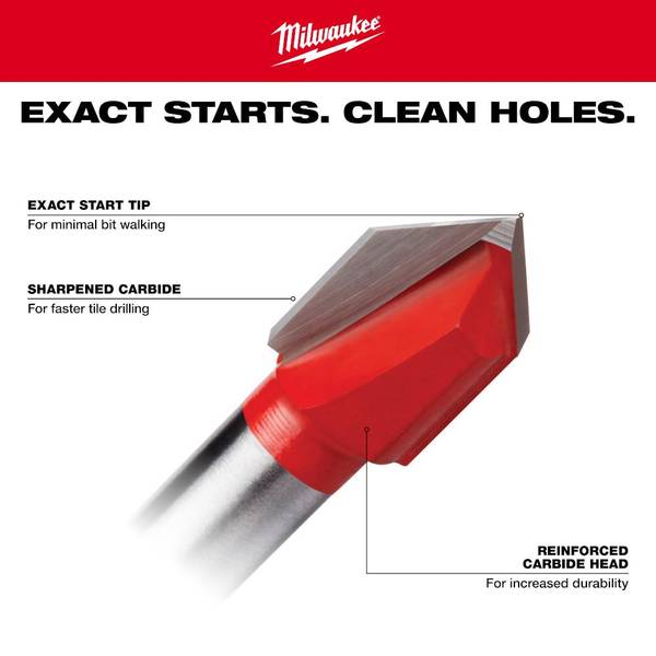 Milwaukee 4-Piece Glass and Tile Bit Set - 48-20-8988 | Blain's