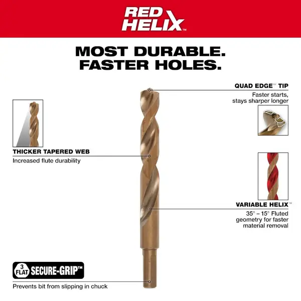 Milwaukee 23-Piece RED HELIX Cobalt Drill Bit Set - 48-89-2338