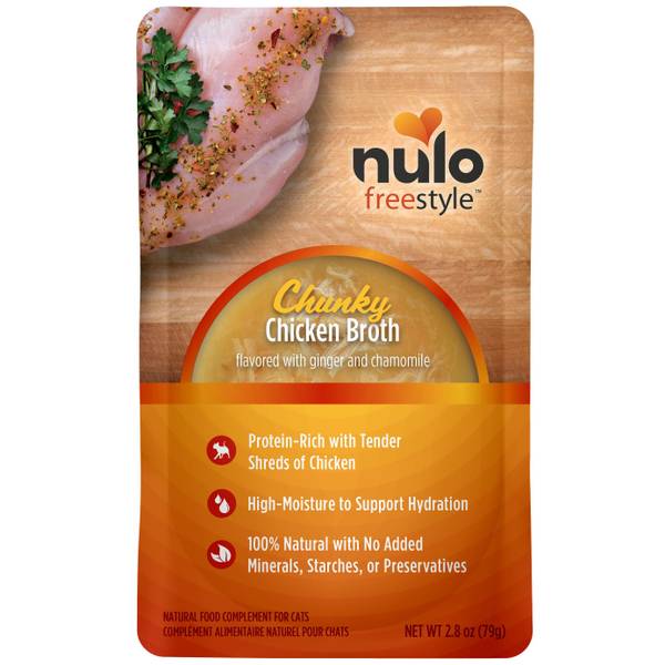Photo of 24-Count, FreeStyle Chunky Chicken Broth for Cats Pouch, 2.8 oz, Protein-rich