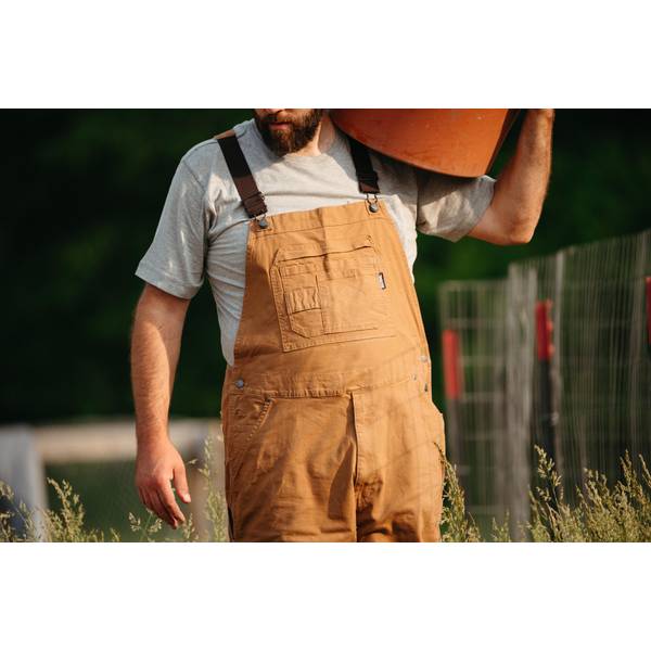 Berne Men's Highland Flex Unlined Duck Bib Overalls - B1069BD