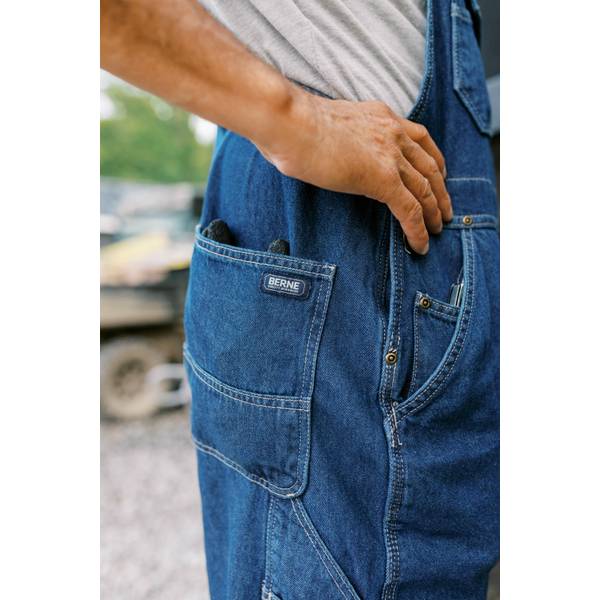 Berne Men's Heritage Unlined Washed Denim Bib Overalls - B910SWD