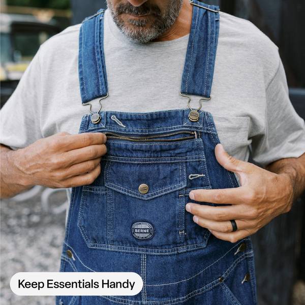 Berne Men's Heritage Unlined Washed Denim Bib Overalls - B910SWD