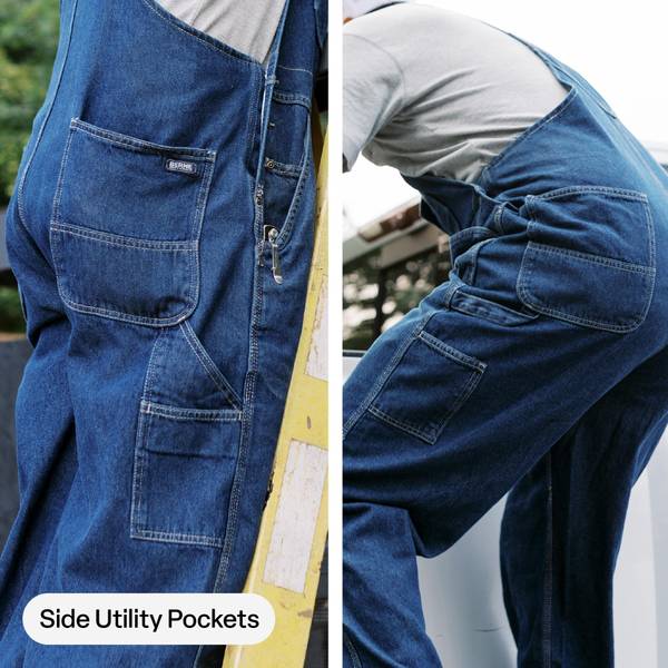 Berne Men's Heritage Unlined Washed Denim Bib Overalls - B910SWD