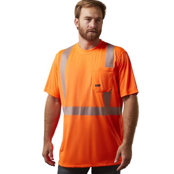 Ariat Men's Rebar Orange Hi-Vis ANSI Short Sleeve Work T-Shirt