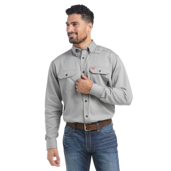 ARIAT Men's Flame Resistant Solid Long Sleeve Work Shirt 10012253S