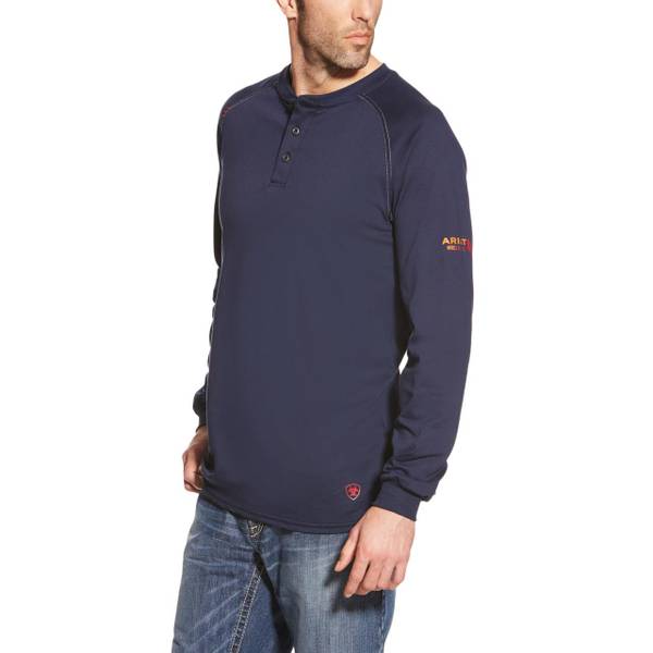 Photo of Men's Flame Resistant Henley Long Sleeve T-Shirt