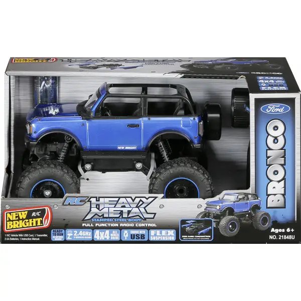 Popular New Bright (1:10)Ford Bronco Battery Radio Control Heavy Metal 4x4 Truck, 21084U