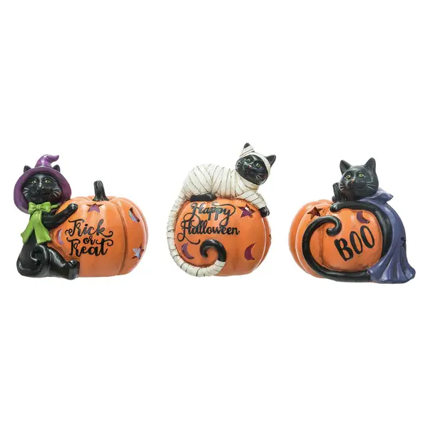 Transpac Cat & Pumpkin shops Figure Bundle