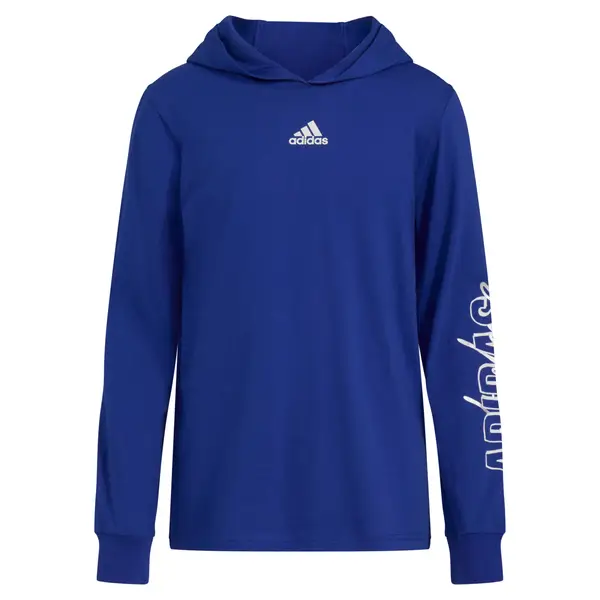 Adidas Boy s Long Sleeve Hooded Signature Tee AA8051 AQ05 JC2 S Blain s Farm Fleet