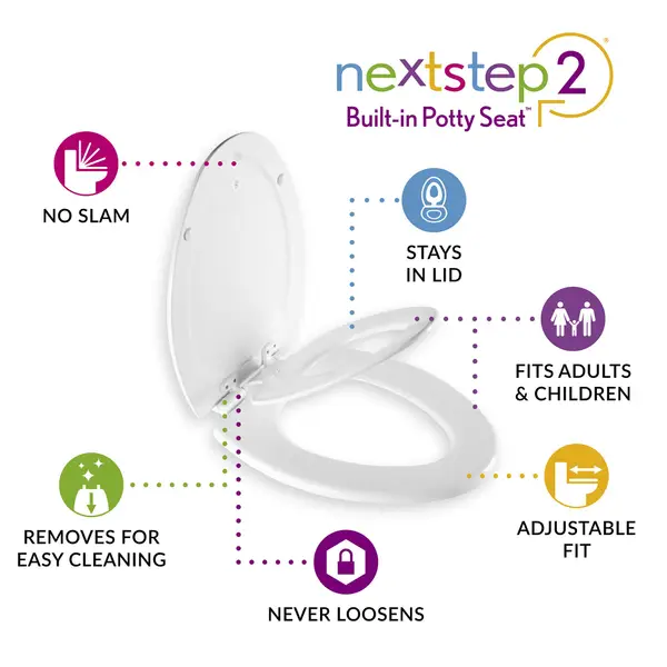 Bemis Mayfair NextStep2 Toilet Seat with Built-In Potty Training