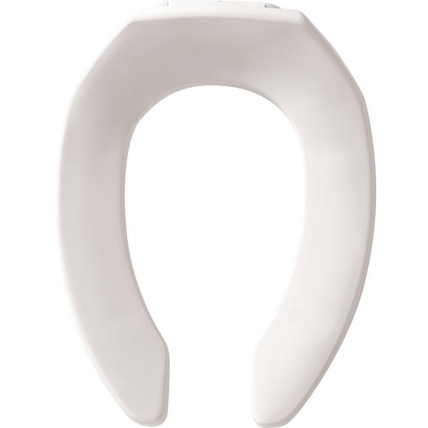 Photo of Commercial Heavy Duty Open Front Elongated Toilet Seat White