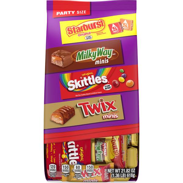 Photo of 21.82 oz Twix, Milky Way, Starburst & Skittles Candy Variety Pack Party Size Bag