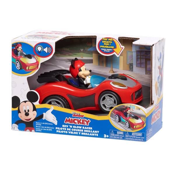 Mickey Mouse Rev 'N Go Vehicles with Lights And Sounds, Mickey's Car, Mickey Mouse Phrases - Multi