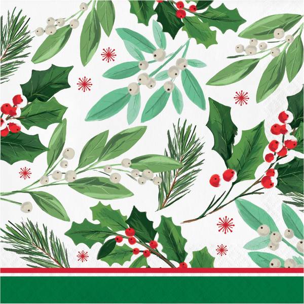 Photo of 16-Count Holly Jolly Luncheon Napkins