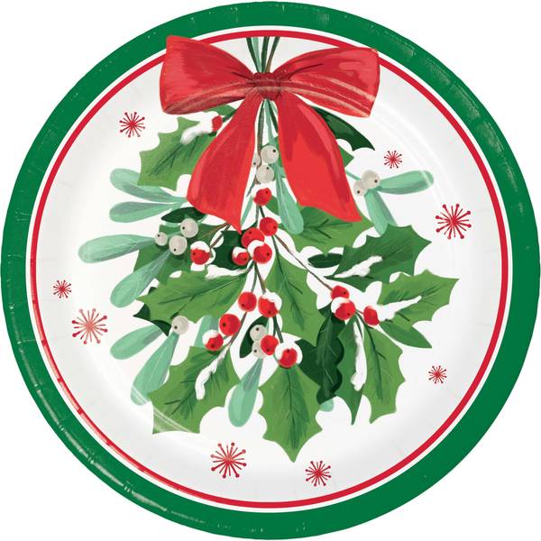 Photo of 8-Count 7" Holly Jolly Luncheon Plate