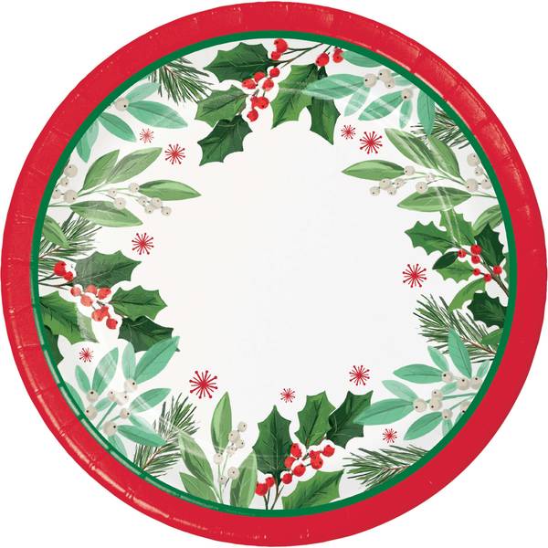 Photo of 8-Count 9" Holly Jolly Christmas Dinner Plate