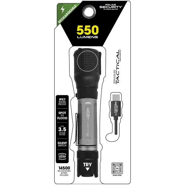Police Security Zephyr-RS Tactical 550 Lumen Flashlight - 97712