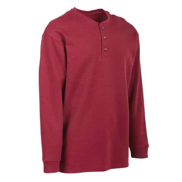 【Needles】 SS25 Men's Henley Neck T-Shirt BORDEAUX Work N' Sport Men's Long Sleeve Henley Thermal Shirt
