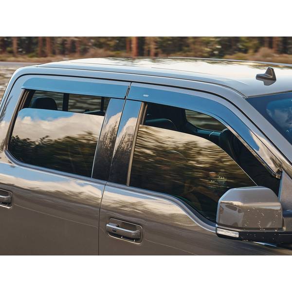 thumbnail image 2 of Window Visors Rain Guards For 09-23 Dodge Ram 1500 Quad Cab – Stick-On Smoke Deflectors, 4pc 2 of 2