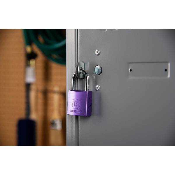 Brinks 38mm Purple Anodized Aluminum Solid Body Padlock - 164