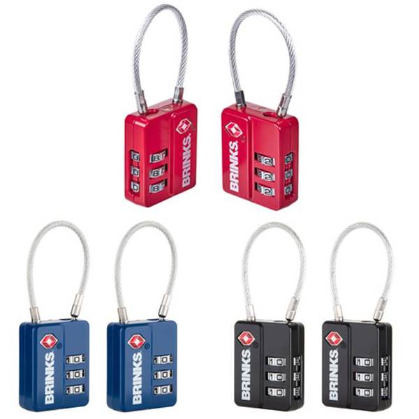 ksks ksks　s Brinks 2-Pack 32mm 3-Dial Resettable TSA Luggage Padlock with a