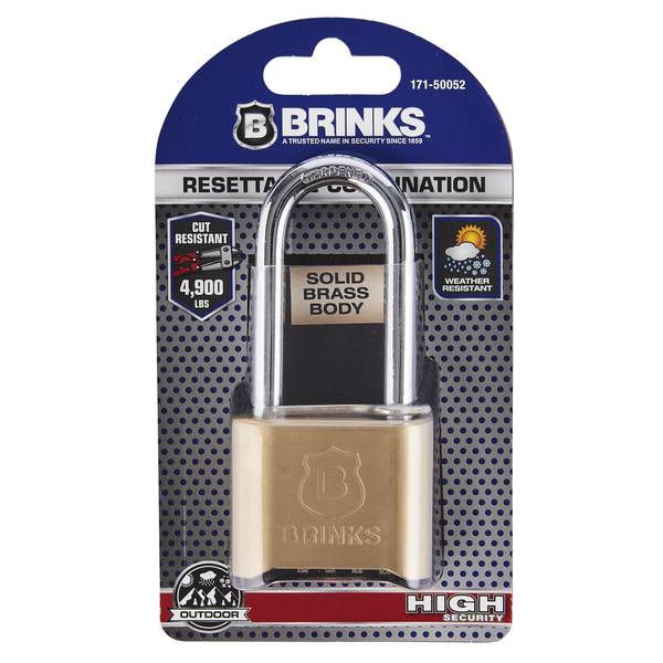 Photo of 48MM 2" Shackle Solid Brass 4-Dial Resettable Padlock