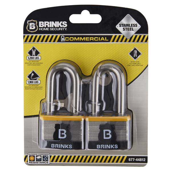 Photo of 2-Pack 44MM 2" Shackle Commercial Laminated Steel Keyed And Warded Padlock