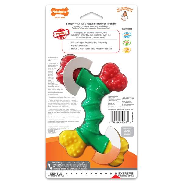 Nylabone Prime Rib Holiday Double Bend Dog Chew - NBB503PNHY