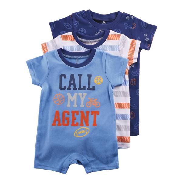 Baby Starters Infant Boy's 3Pack Call My Agent Romper Set A5132602A