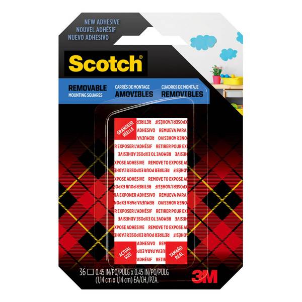 Scotch 0.45 in x 0.45 in Removable Double-Sided Mounting