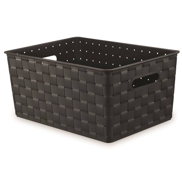 Photo of Black Woven Storage Tote