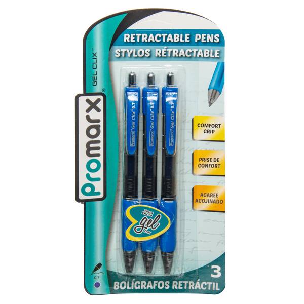 Photo of 3-Pack Blue Retractable Gel Pen