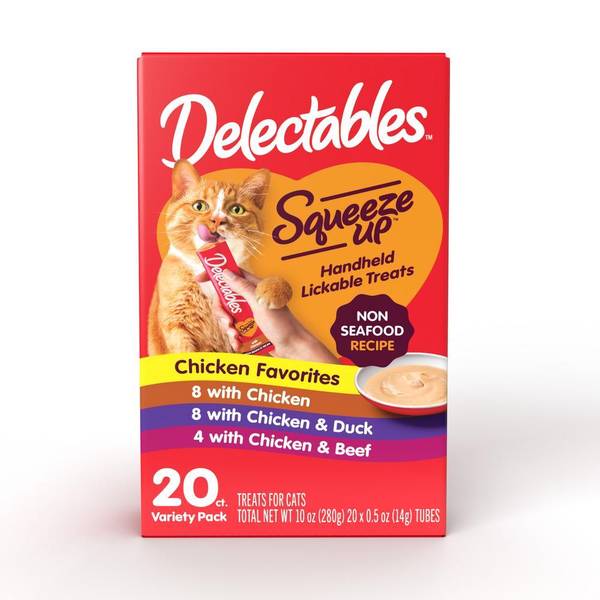 Delectables 20Count Squeeze Up Variety Non Seafood Wet Cat Treats