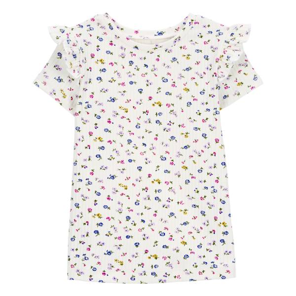 Carter's Toddler Girl's Ivory Floral Flutter Top - 2R334610-2T | Blain ...