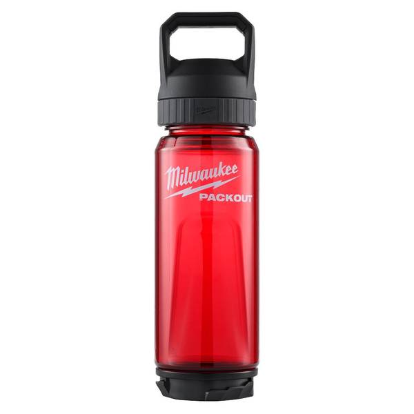 Milwaukee PACKOUT 25 Oz. Red Plastic Bottle with Chug Lid