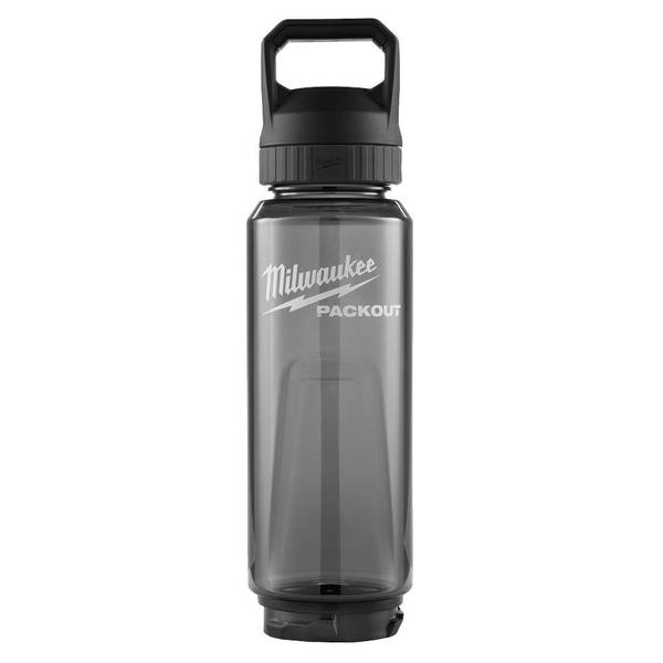 Milwaukee PACKOUT 34 Oz. Black Plastic Bottle with Chug Lid