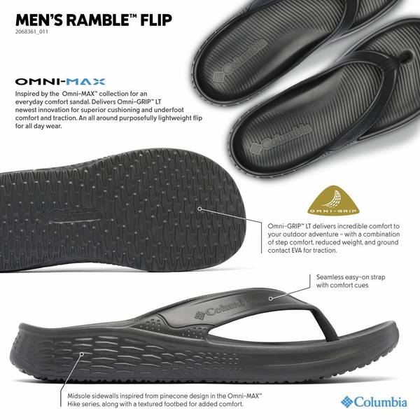 Columbia|SLIPPERS (RAMBLE FLIP FLOP (2068361-011)) Columbia Men's Ramble Flip Flop Sandals - 2068361-011-8