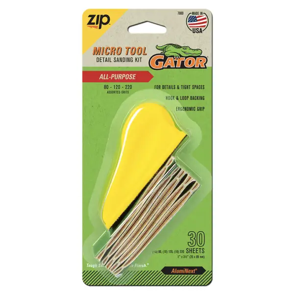 Gator Zip Micro Tool Sanding Kit with 30 Sanding Sheets 80 120 220