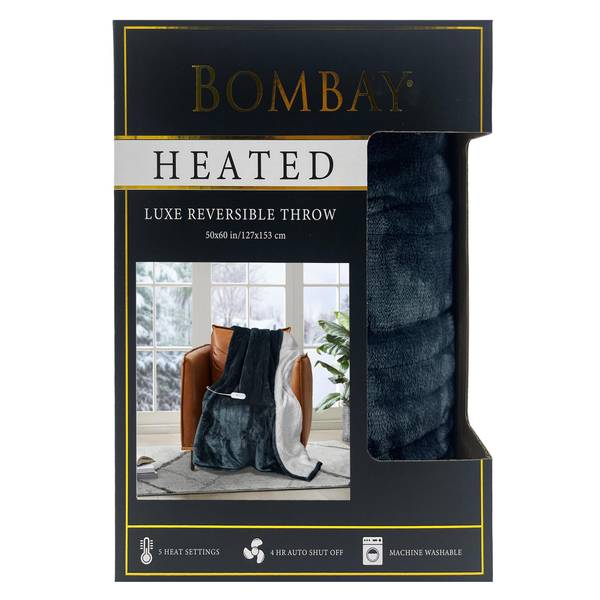 Photo of 50" x 60" Bombay Heated Electric Throw Blanket- Midnight