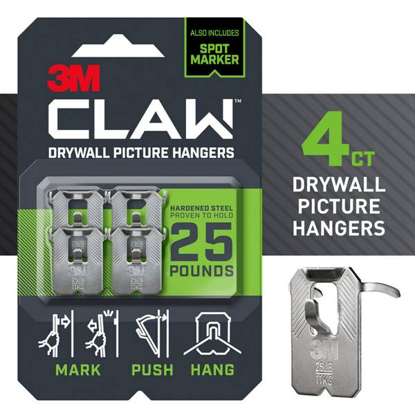 Photo of 4-Pack 25lb Drywall Picture Hanger with Temporary Spot Marker