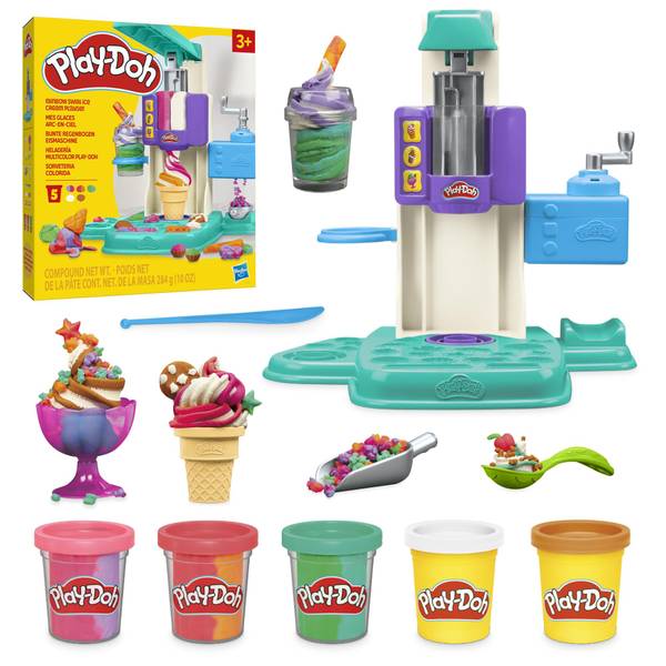 Play-Doh Rainbow Swirl Ice Cream Playset - G0028 | Blain's Farm & Fleet
