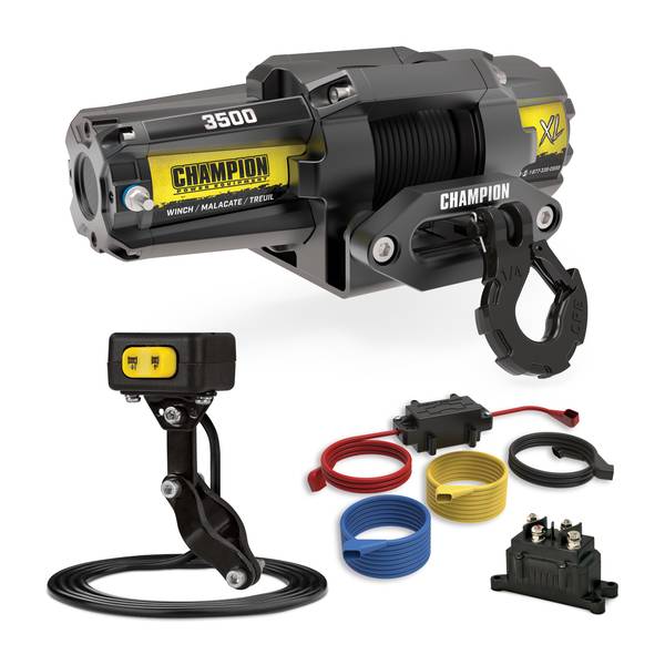 Photo of XL 3500 lb ATV/UTV Synthetic Rope Winch Kit